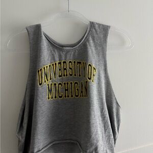 University of Michigan Crop Gray Tank Top